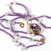 Fliederamethyst mit Süsswasserperlen